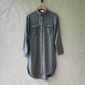 Cloth & Stone Anthropologie Women's XS Olive Green Long Sleeve Shirt Dress NWOT